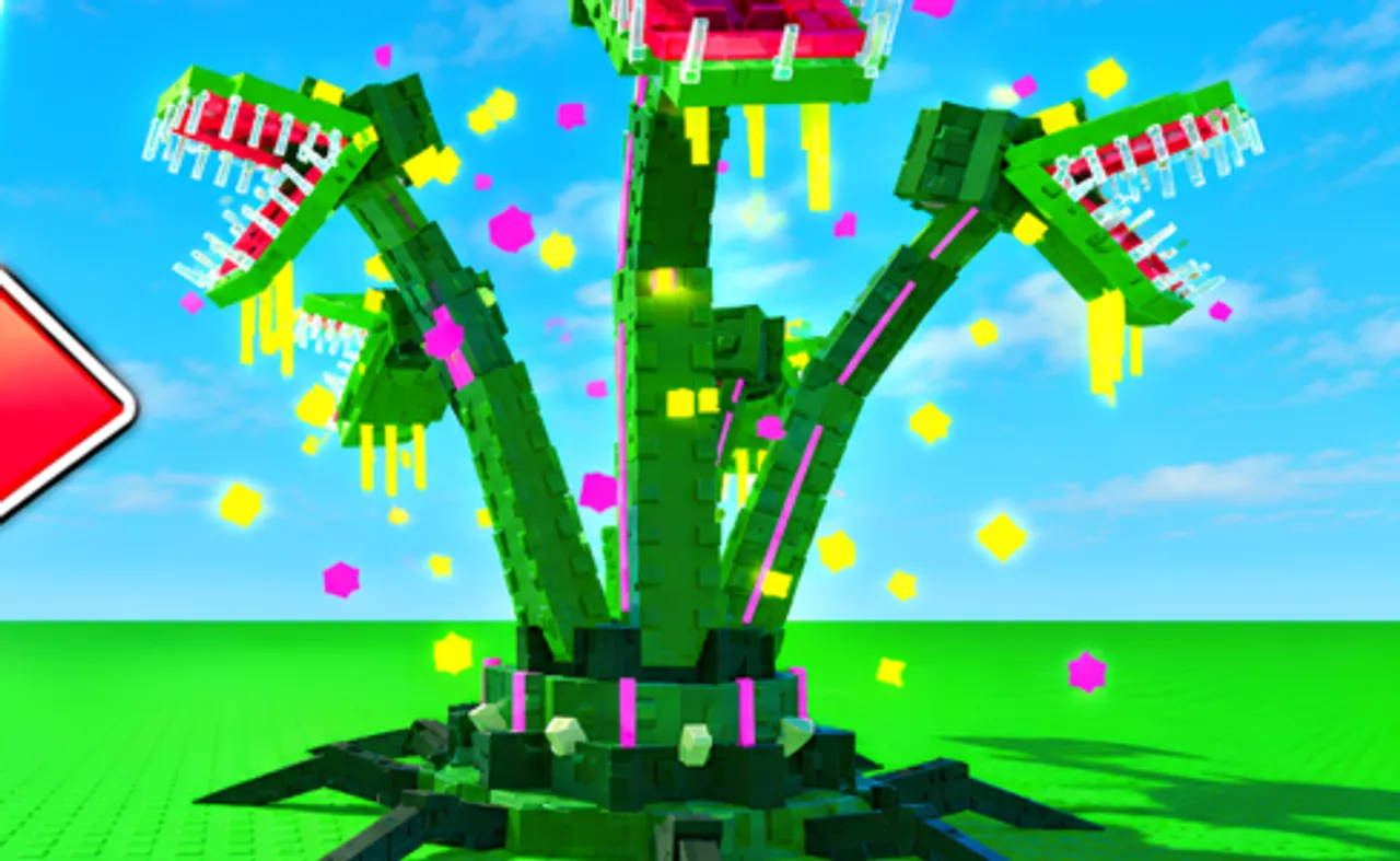 Official Grow a Plant promotional artwork featuring block-built plants
